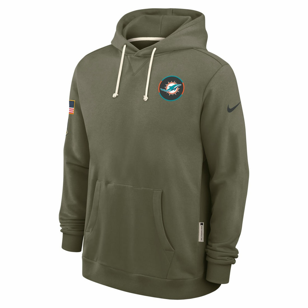 Miami Dolphins 2025 Salute to Service Sideline Standard Issue Dri-FIT Hoodie Olive - Nike