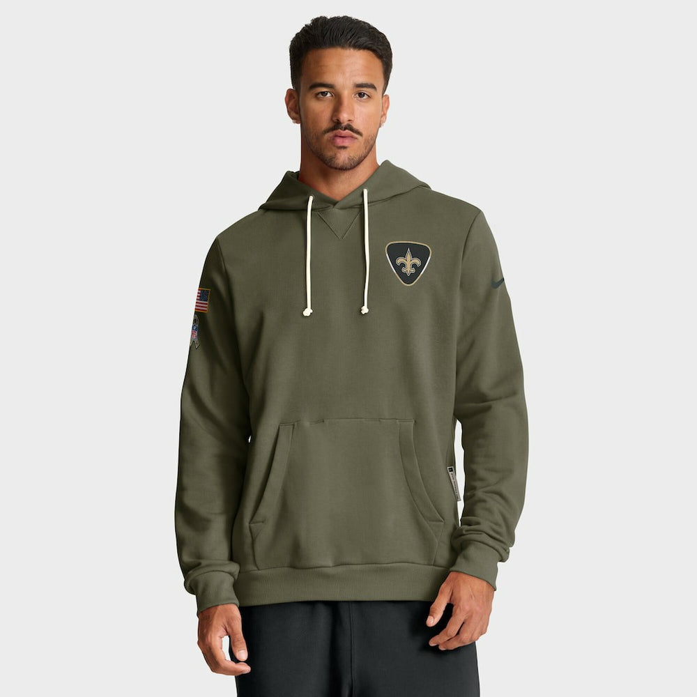 New Orleans Saints 2025 Salute to Service Sideline Standard Issue Dri-FIT Hoodie Olive - Nike