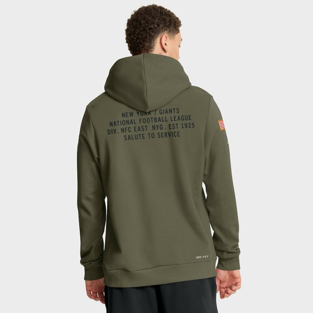 New York Giants 2025 Salute to Service Sideline Standard Issue Dri-FIT Hoodie Olive - Nike