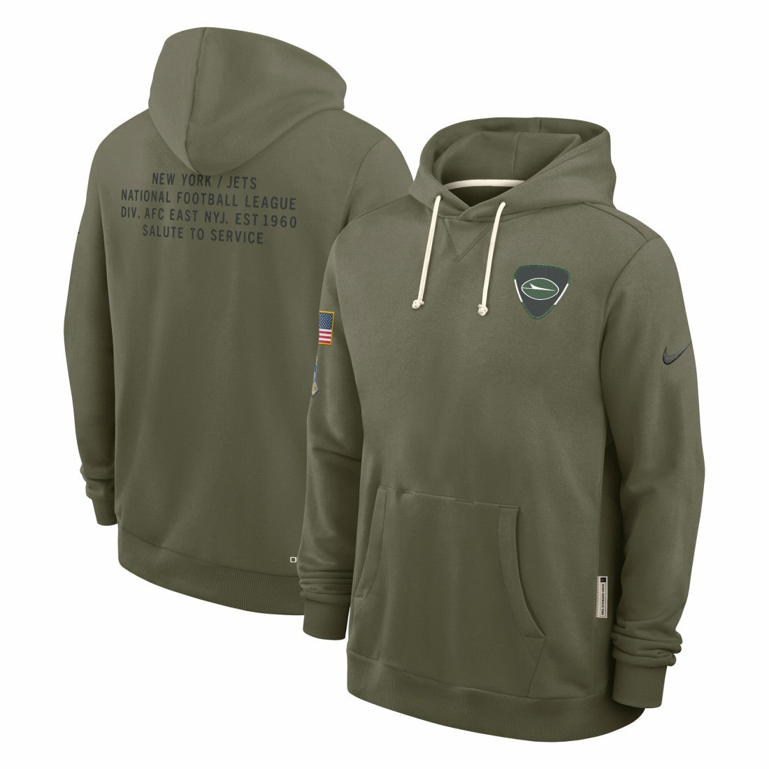 New York Jets 2025 Salute to Service Sideline Standard Issue Dri-FIT Hoodie Olive - Nike