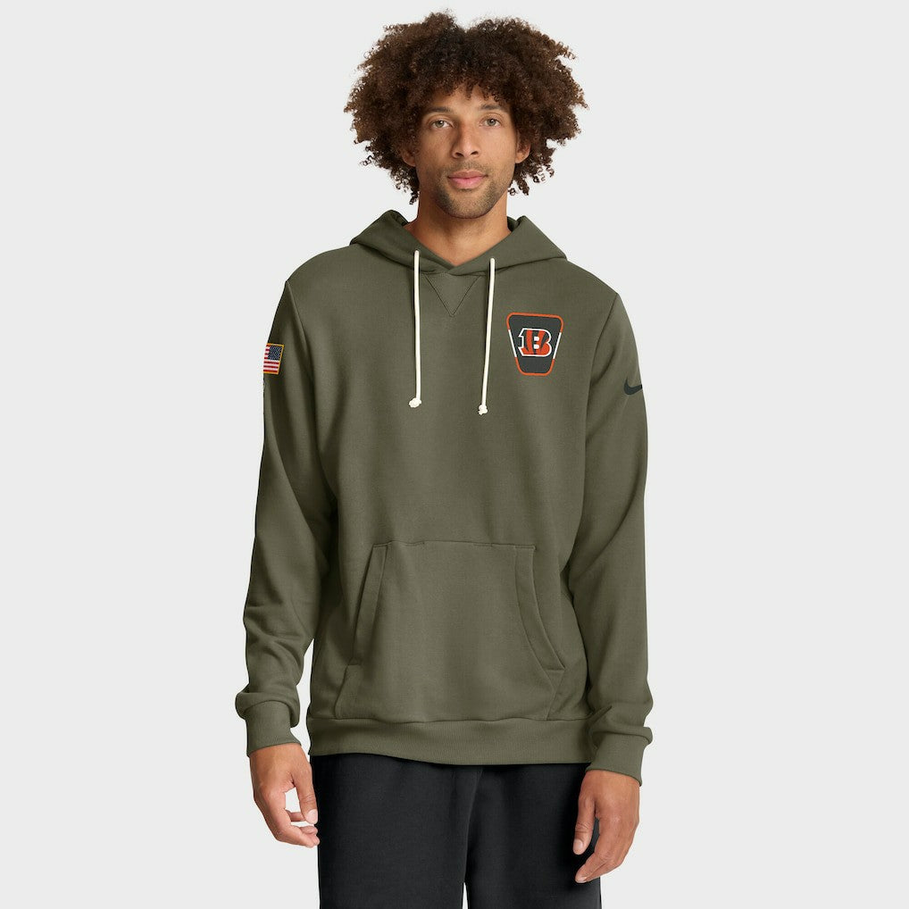 Cincinnati Bengals 2025 Salute to Service Sideline Standard Issue Dri-FIT Hoodie Olive - Nike