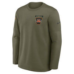 Cincinnati Bengals 2025 Salute to Service Sideline Coaches Therma-FIT Long Sleeve Shirt Olive - Nike
