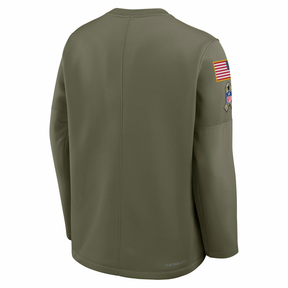 Miami Dolphins 2025 Salute to Service Sideline Coaches Therma-FIT Long Sleeve Shirt Olive - Nike