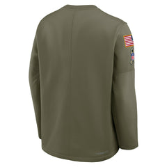 San Francisco 49ers 2025 Salute to Service Sideline Coaches Therma-FIT Long Sleeve Shirt Olive - Nike