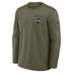 Seattle Seahawks 2025 Salute to Service Sideline Coaches Therma-FIT Long Sleeve Shirt Olive - Nike