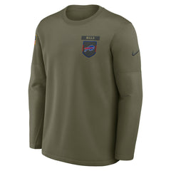Buffalo Bills 2025 Salute to Service Sideline Coaches Therma-FIT Long Sleeve Shirt Olive - Nike