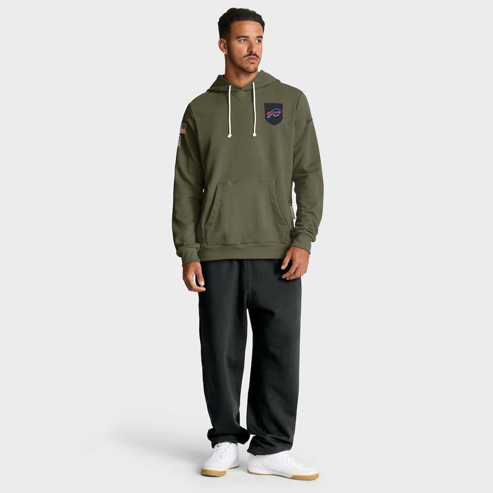 Buffalo Bills Big & Tall 2025 Salute to Service Sideline Dominant Force Dri-FIT Hoodie Olive - Nike