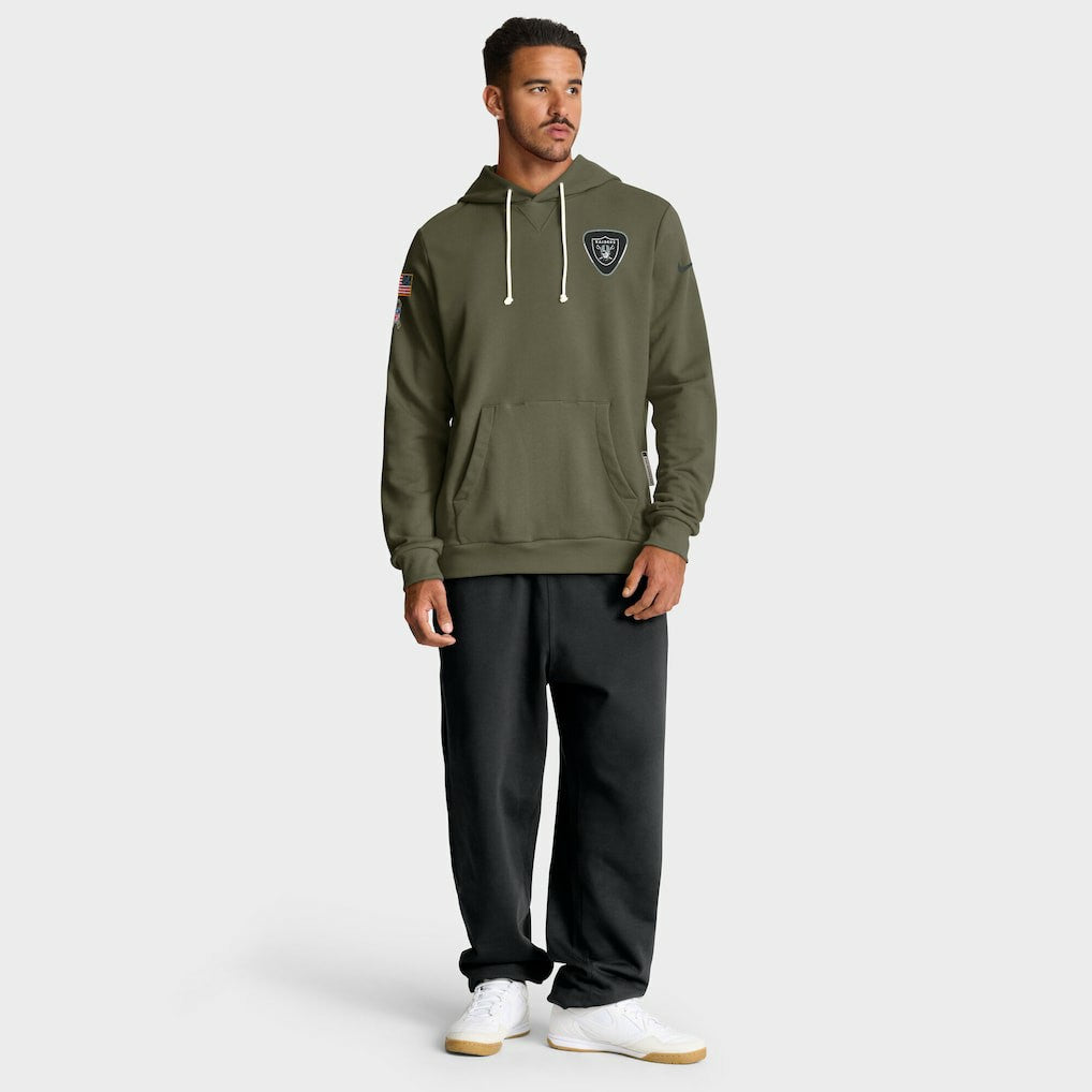 Las Vegas Raiders Big & Tall 2025 Salute to Service Sideline Dominant Force Dri-FIT Hoodie Olive - Nike