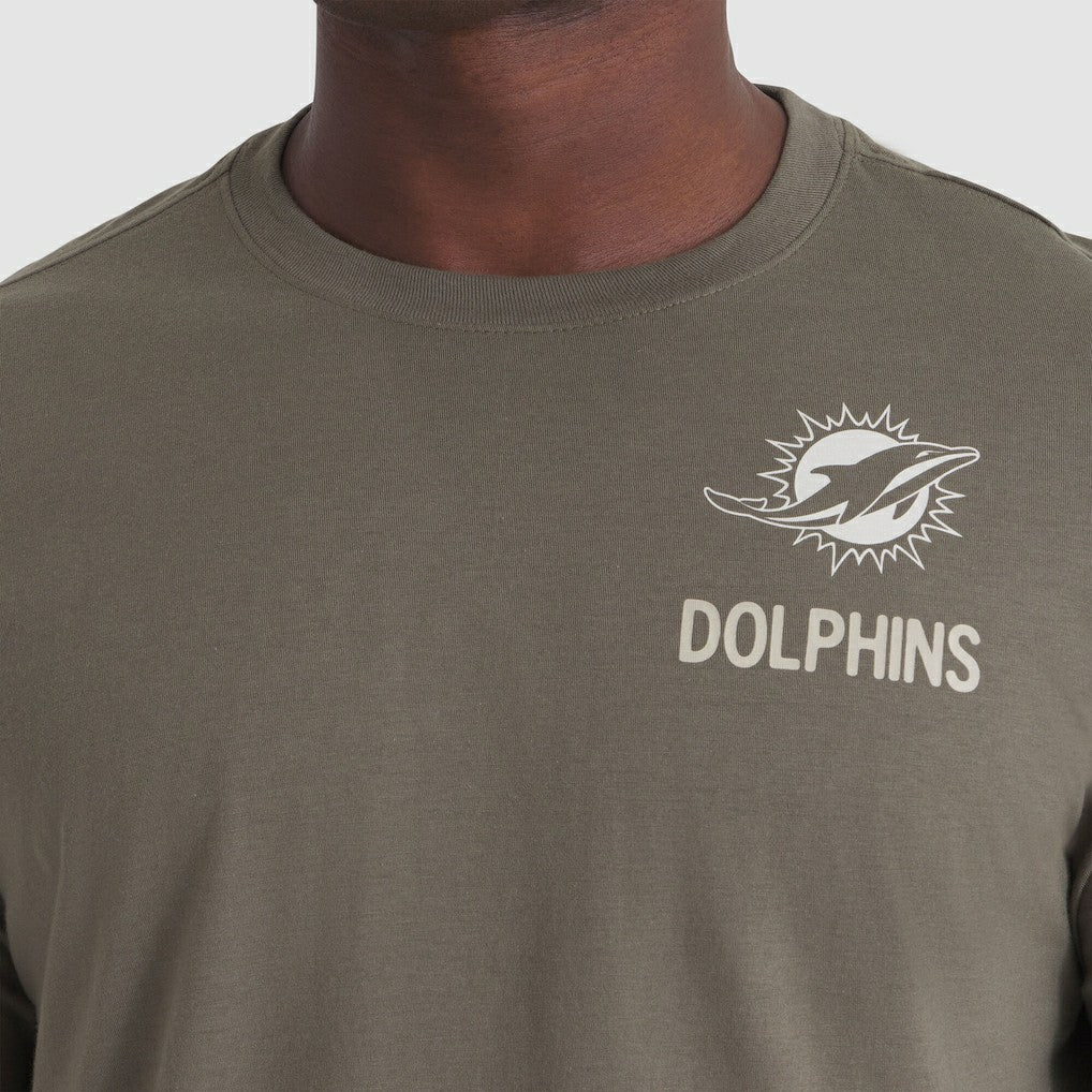 Miami Dolphins 2025 Salute to Service Sideline Long Sleeve T-Shirt Olive - Nike