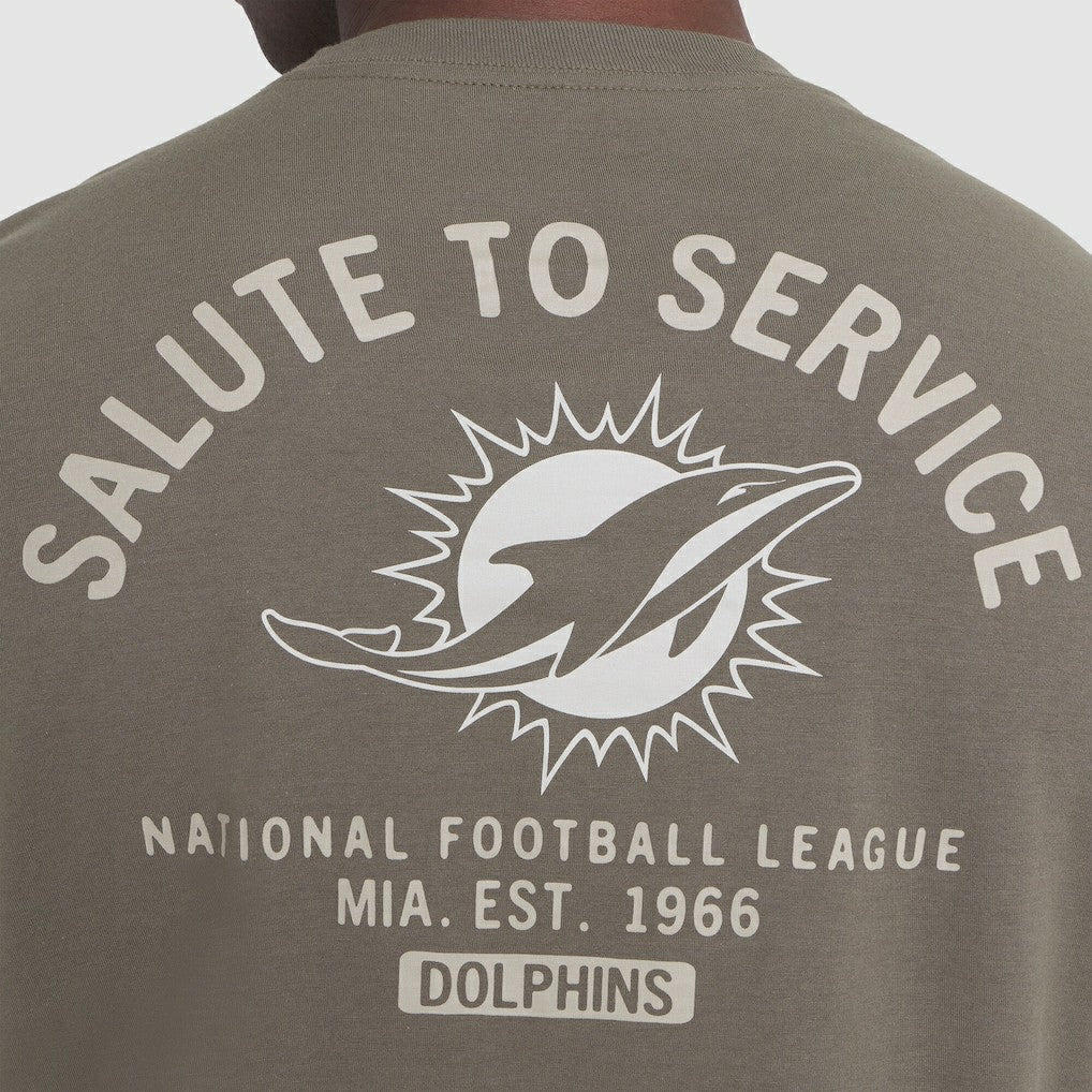 Miami Dolphins 2025 Salute to Service Sideline Long Sleeve T-Shirt Olive - Nike