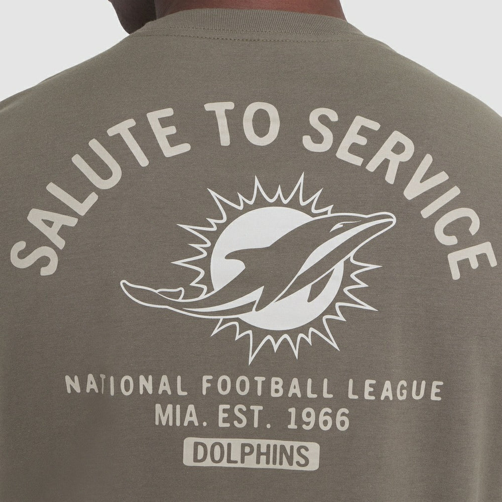Miami Dolphins 2025 Salute to Service Sideline Long Sleeve T-Shirt Olive - Nike