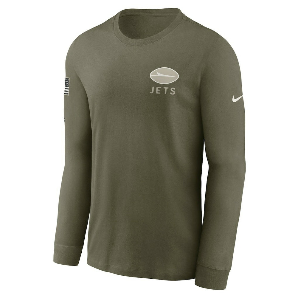 New York Jets 2025 Salute to Service Sideline Long Sleeve T-Shirt Olive - Nike