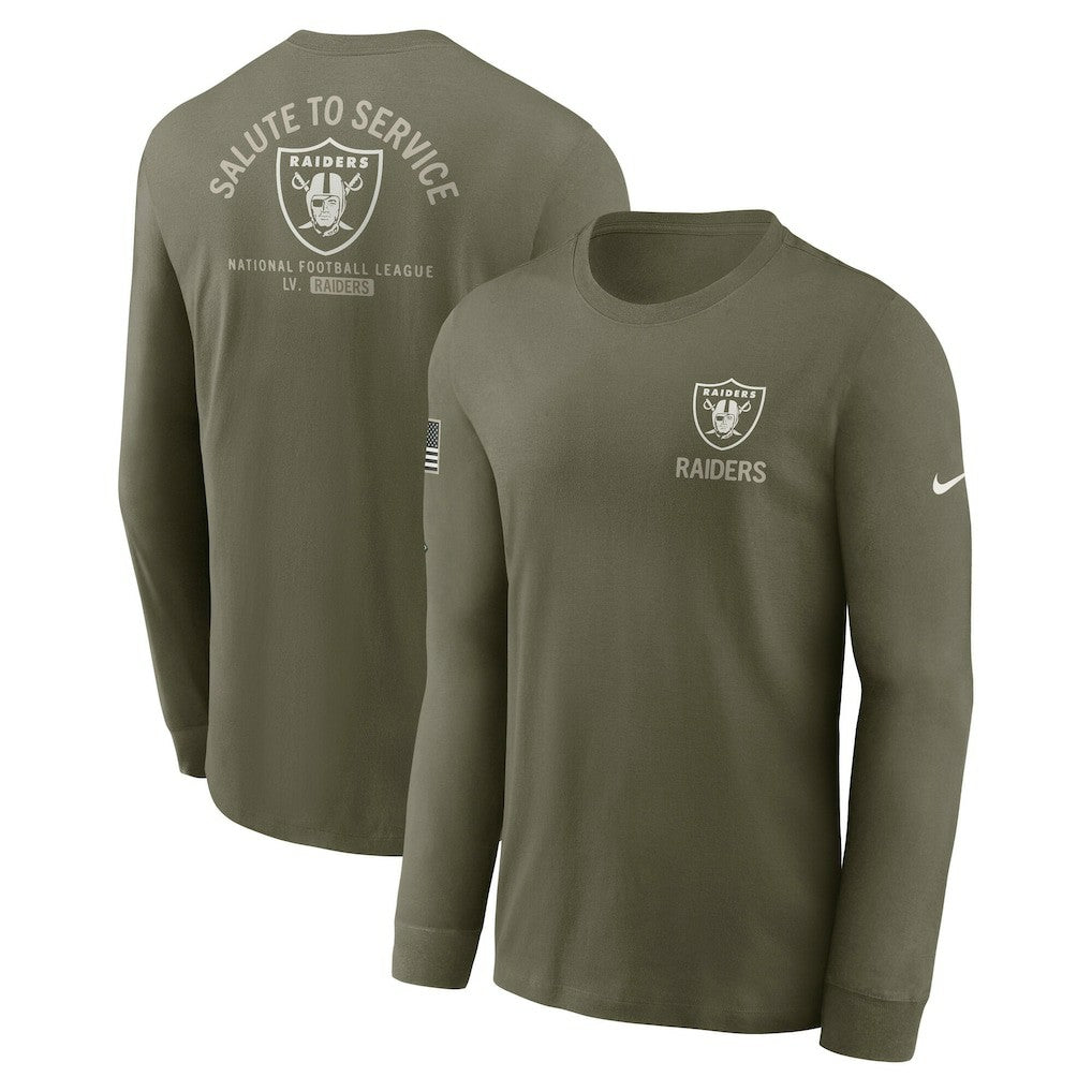 Las Vegas Raiders 2025 Salute to Service Sideline Long Sleeve T-Shirt Olive - Nike