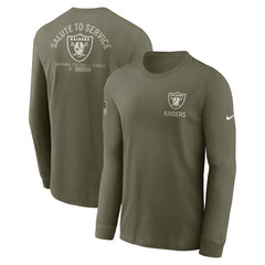 Las Vegas Raiders 2025 Salute to Service Sideline Long Sleeve T-Shirt Olive - Nike