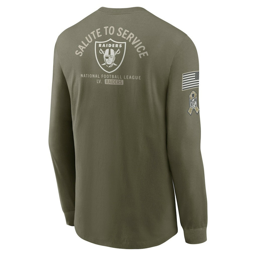Las Vegas Raiders 2025 Salute to Service Sideline Long Sleeve T-Shirt Olive - Nike