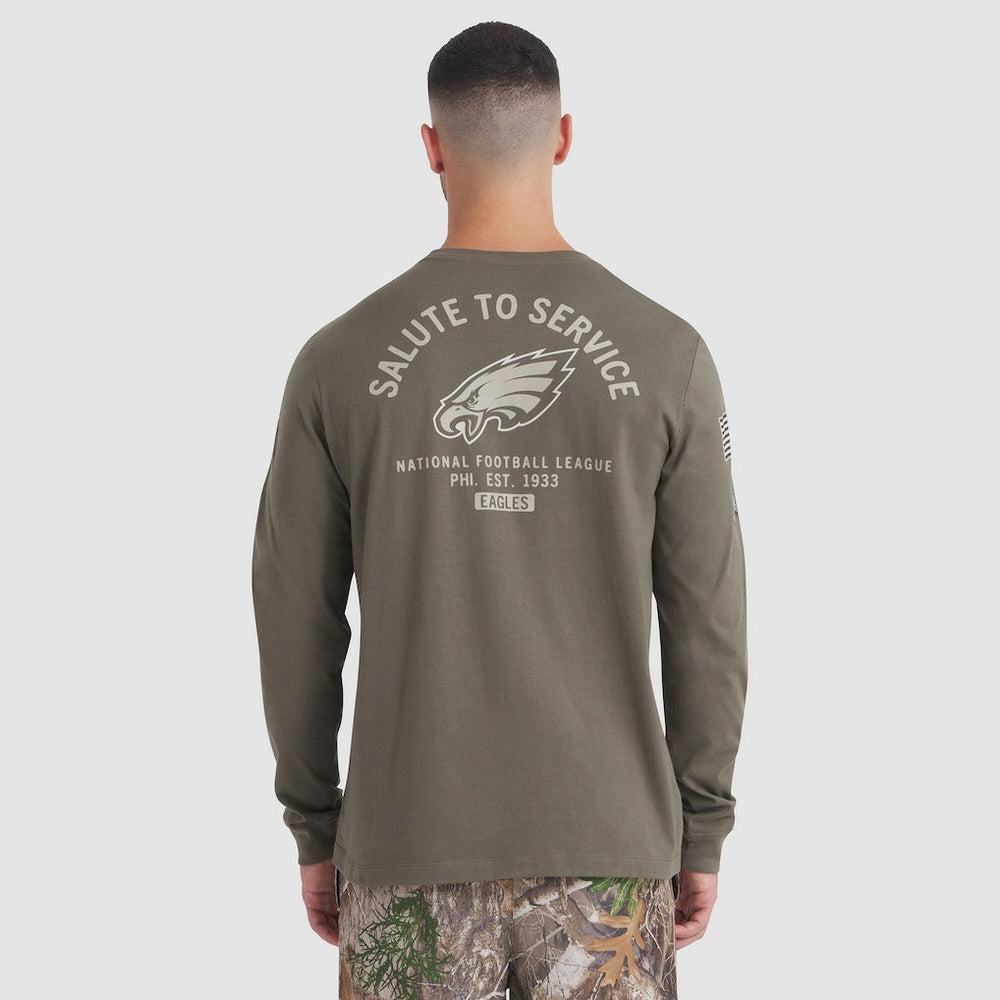 Philadelphia Eagles 2025 Salute to Service Sideline Long Sleeve T-Shirt Olive - Nike
