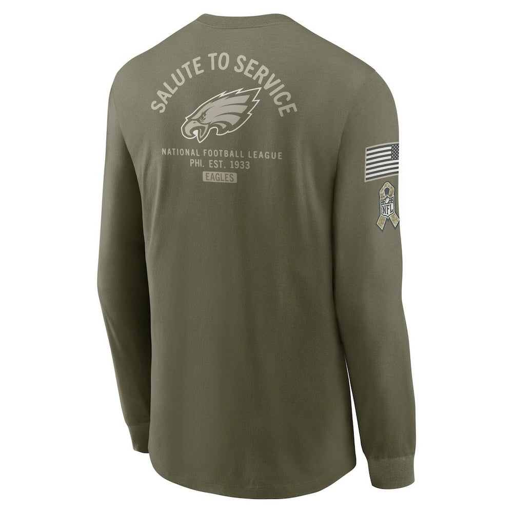 Philadelphia Eagles 2025 Salute to Service Sideline Long Sleeve T-Shirt Olive - Nike