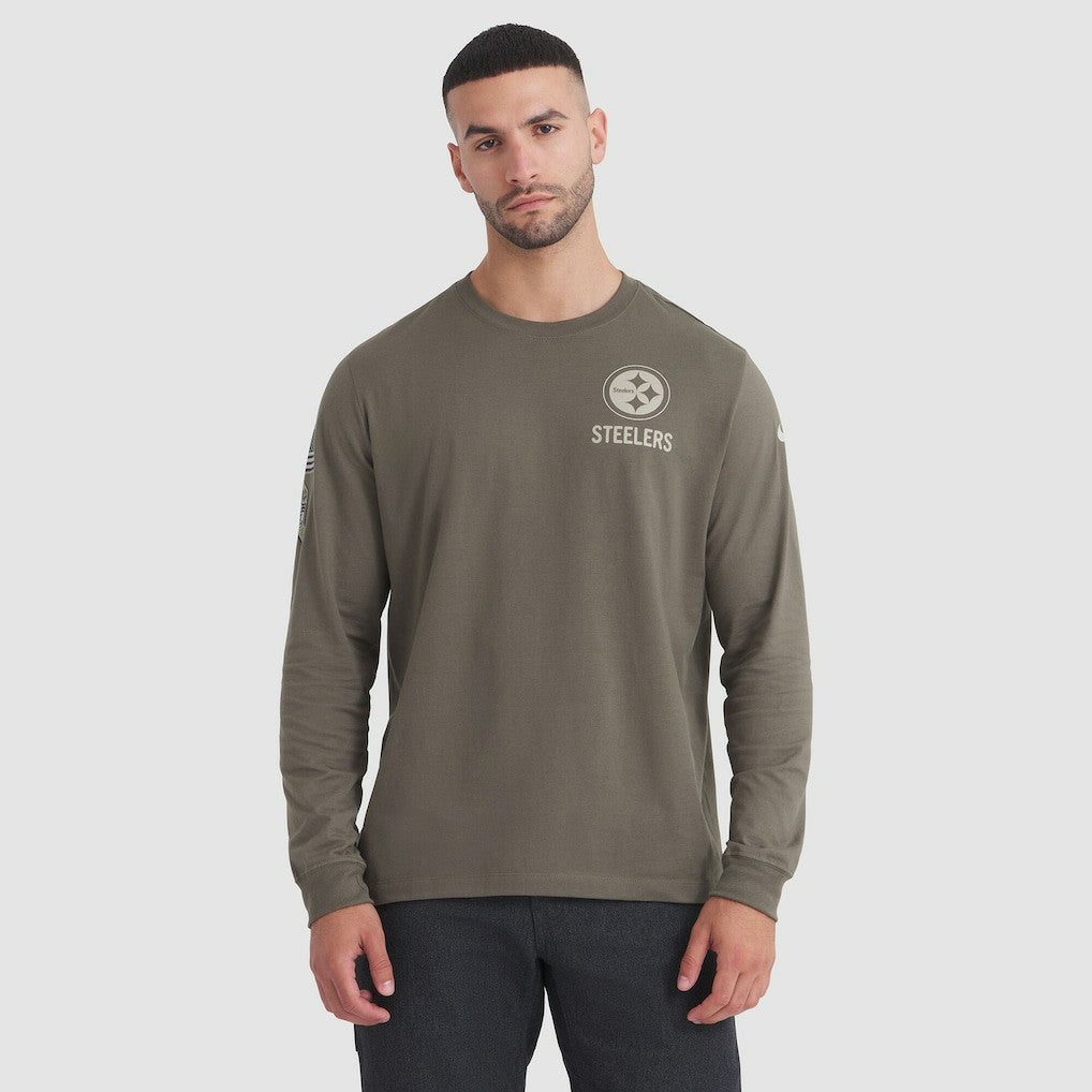 Pittsburgh Steelers 2025 Salute to Service Sideline Long Sleeve T-Shirt Olive - Nike