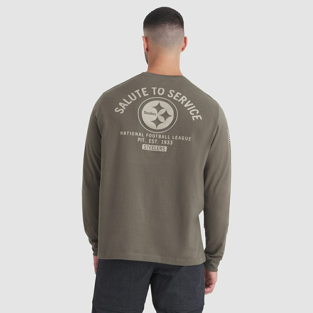 Pittsburgh Steelers 2025 Salute to Service Sideline Long Sleeve T-Shirt Olive - Nike