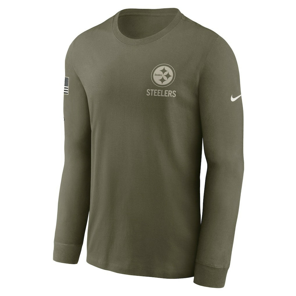 Pittsburgh Steelers 2025 Salute to Service Sideline Long Sleeve T-Shirt Olive - Nike