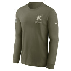 Pittsburgh Steelers 2025 Salute to Service Sideline Long Sleeve T-Shirt Olive - Nike