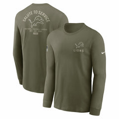 Detroit Lions 2025 Salute to Service Sideline Long Sleeve T-Shirt Olive - Nike
