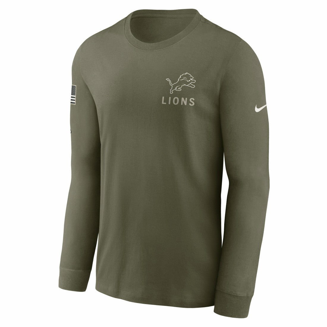 Detroit Lions 2025 Salute to Service Sideline Long Sleeve T-Shirt Olive - Nike