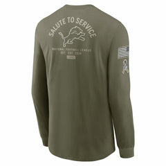 Detroit Lions 2025 Salute to Service Sideline Long Sleeve T-Shirt Olive - Nike