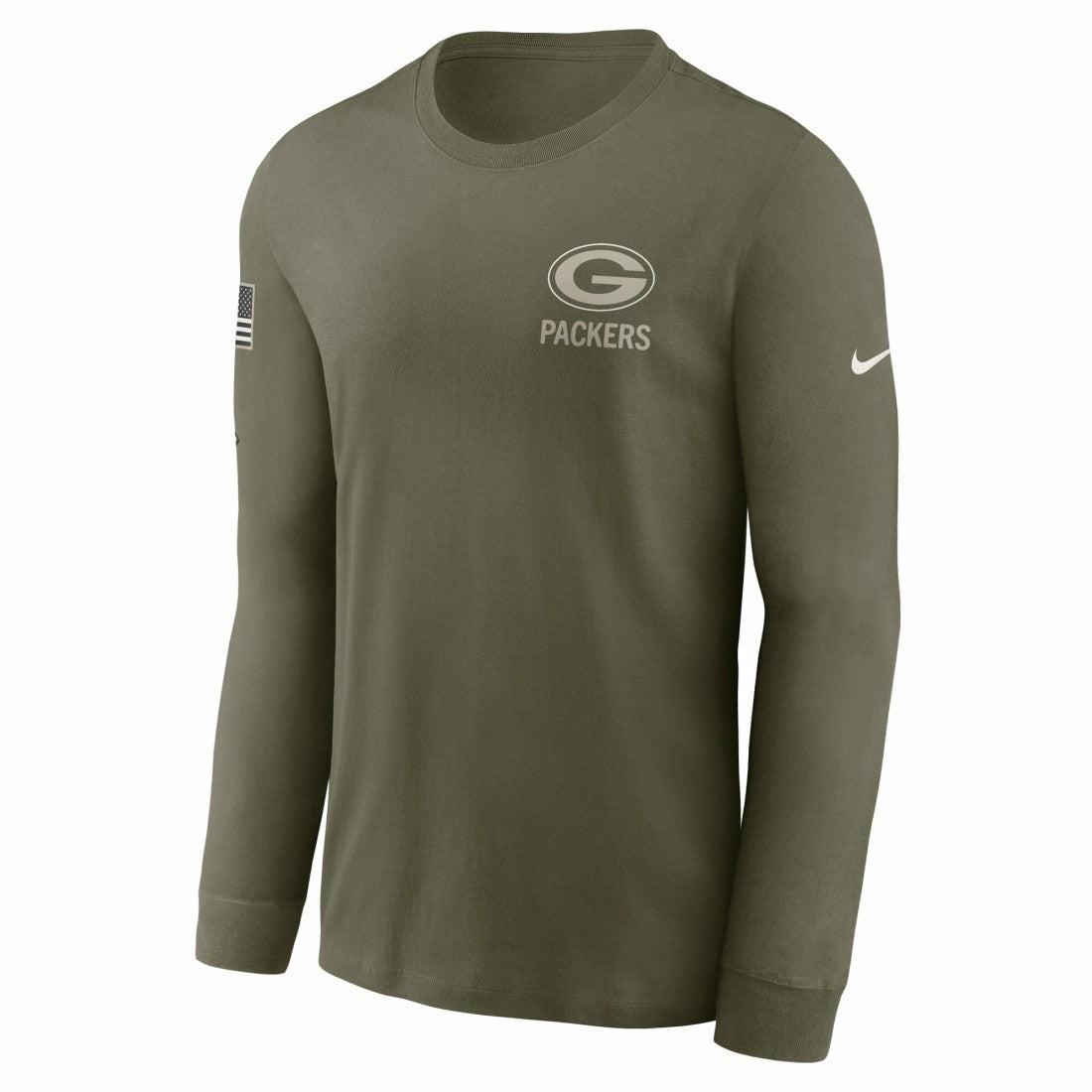 Green Bay Packers 2025 Salute to Service Sideline Long Sleeve T-Shirt Olive - Nike