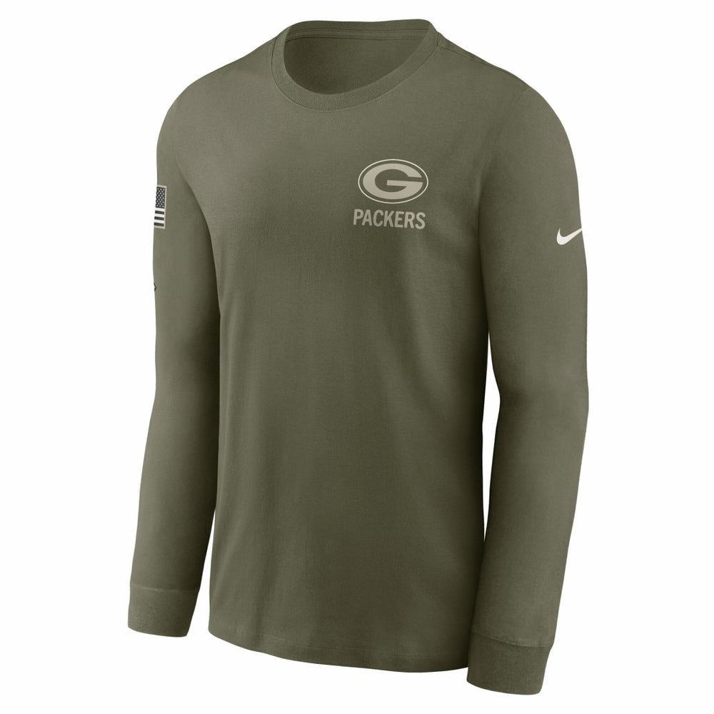 Green Bay Packers 2025 Salute to Service Sideline Long Sleeve T-Shirt Olive - Nike