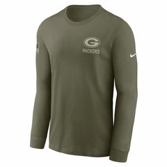 Green Bay Packers 2025 Salute to Service Sideline Long Sleeve T-Shirt Olive - Nike