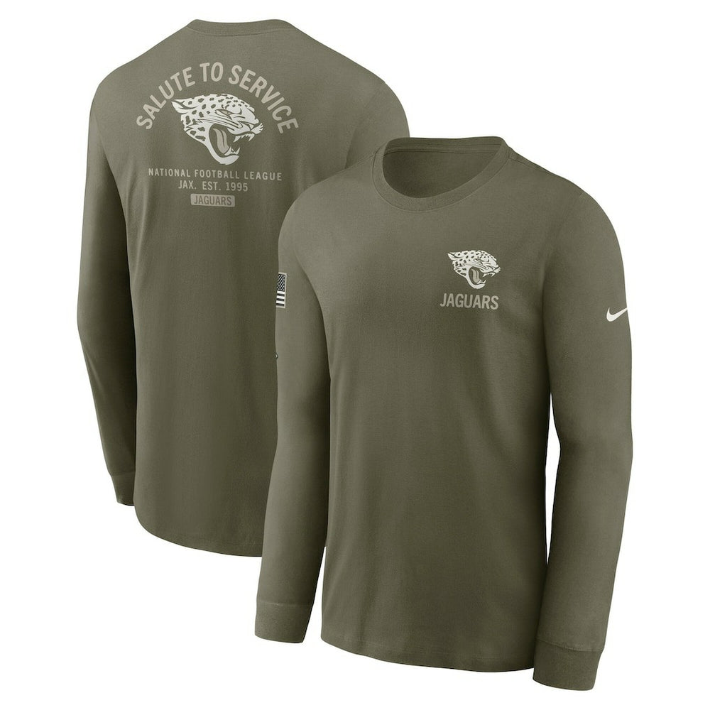 Jacksonville Jaguars 2025 Salute to Service Sideline Long Sleeve T-Shirt Olive - Nike