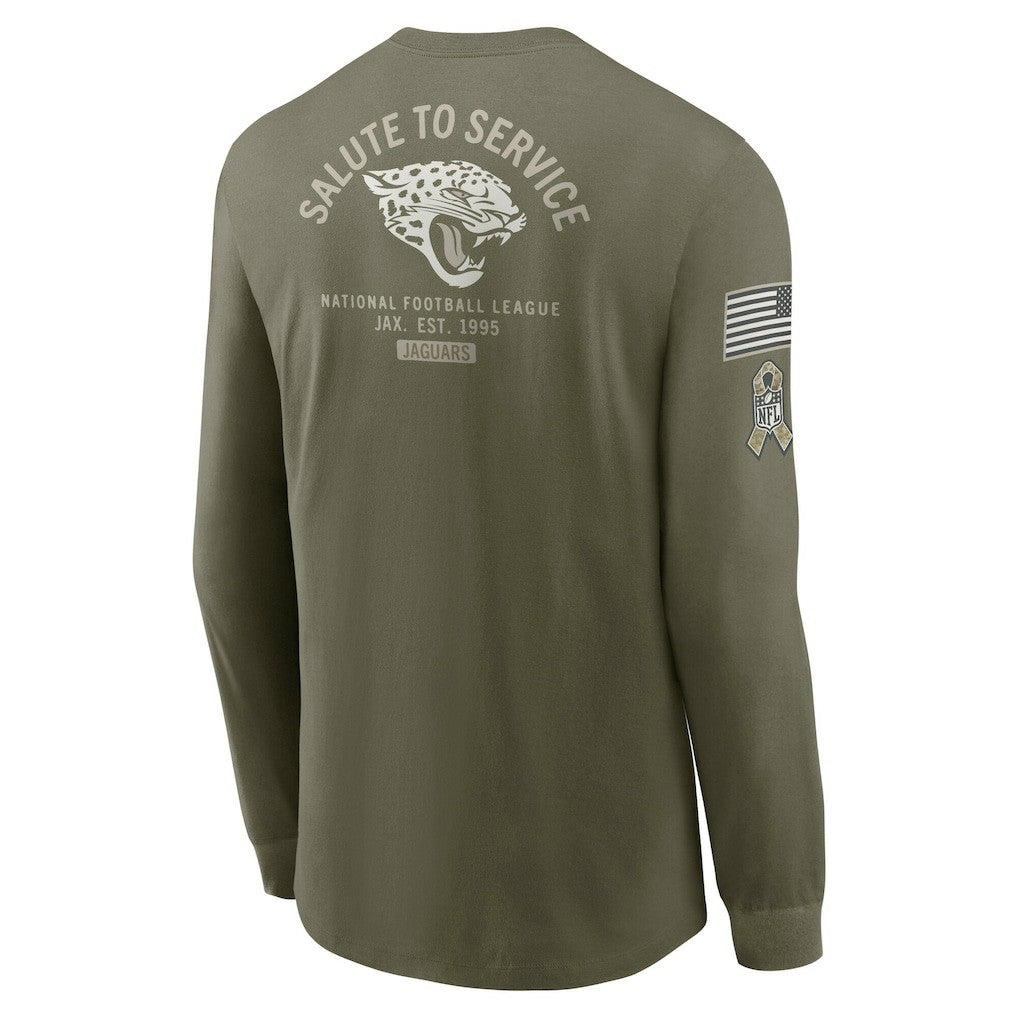 Jacksonville Jaguars 2025 Salute to Service Sideline Long Sleeve T-Shirt Olive - Nike