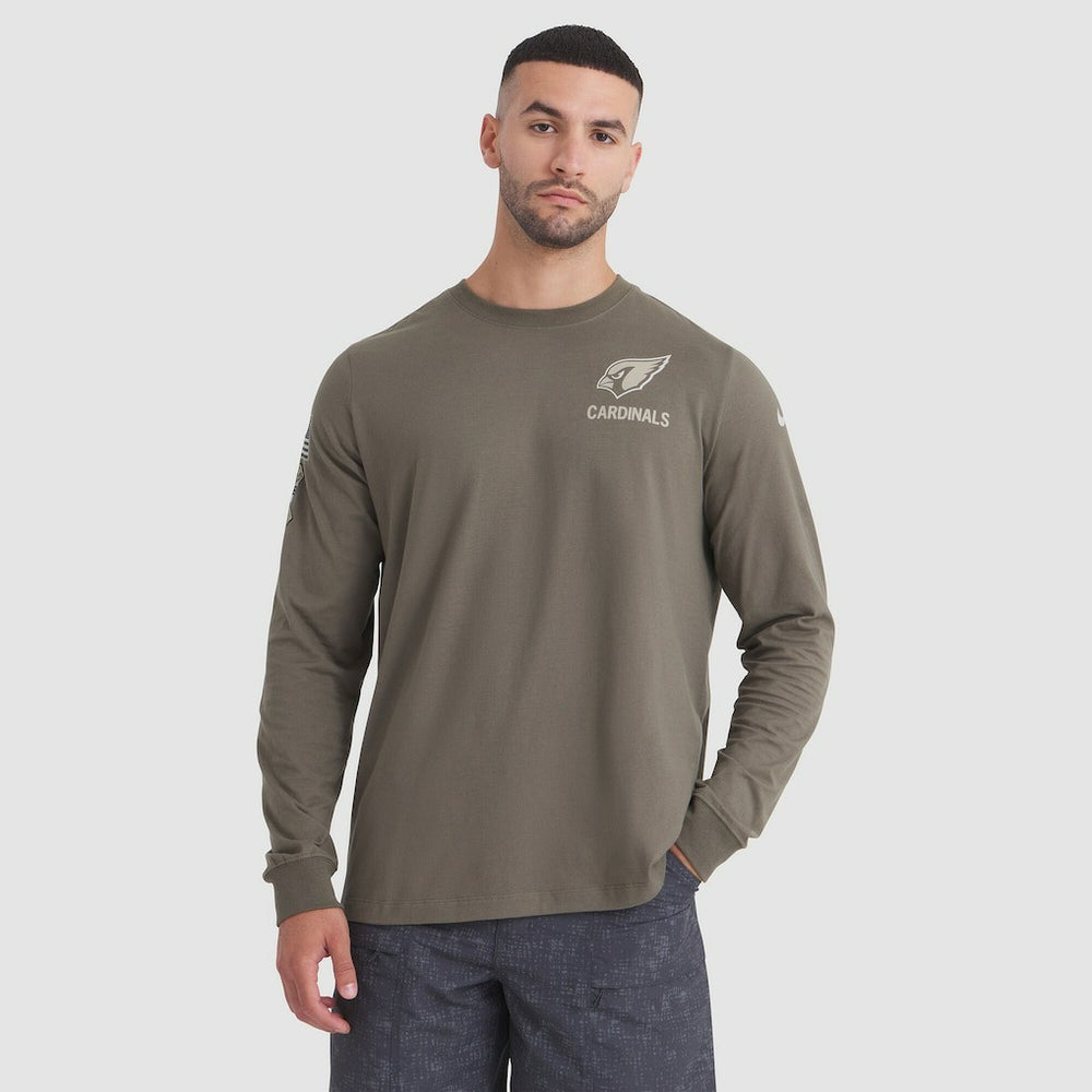 Arizona Cardinals 2025 Salute to Service Sideline Long Sleeve T-Shirt Olive - Nike
