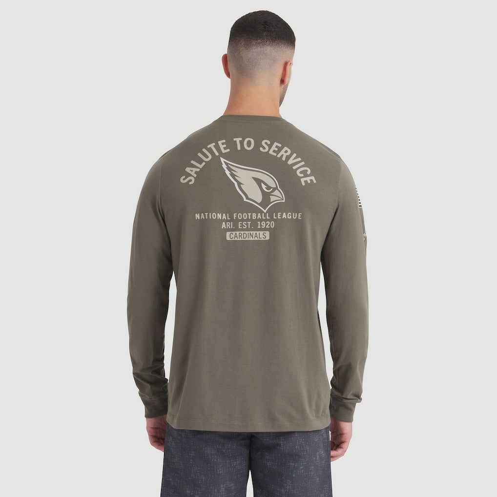 Arizona Cardinals 2025 Salute to Service Sideline Long Sleeve T-Shirt Olive - Nike