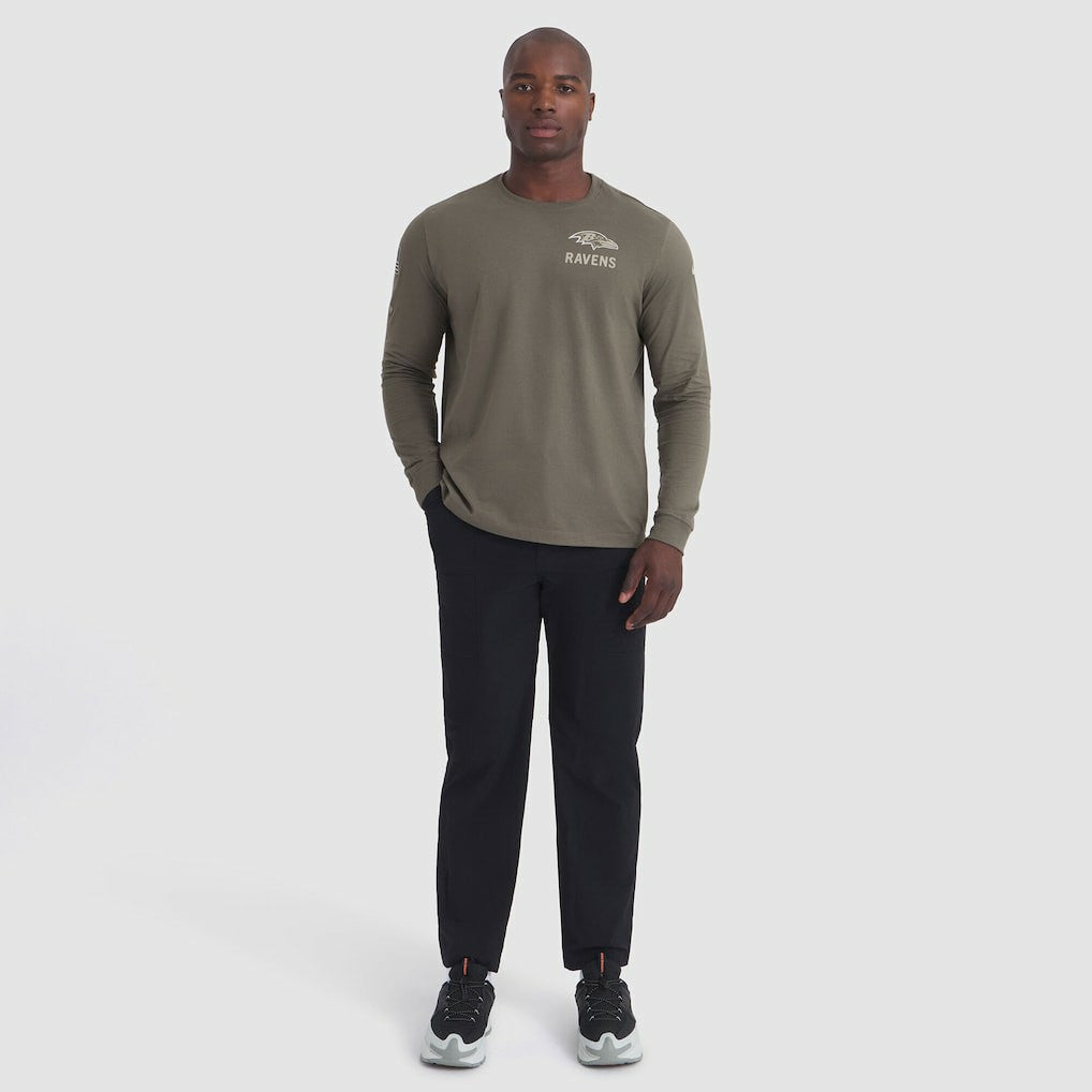 Baltimore Ravens 2025 Salute to Service Sideline Long Sleeve T-Shirt Olive - Nike