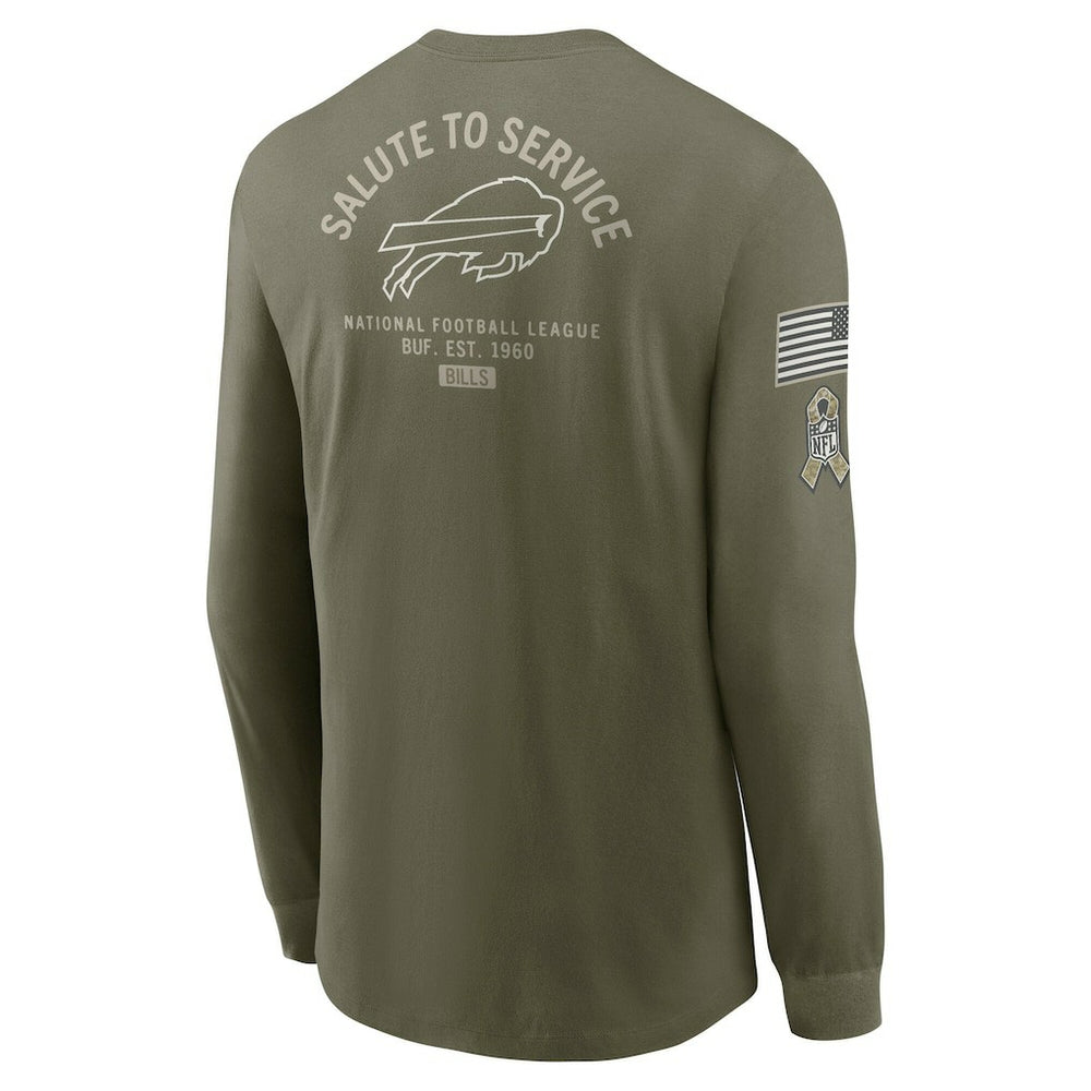Buffalo Bills 2025 Salute to Service Sideline Long Sleeve T-Shirt Olive - Nike
