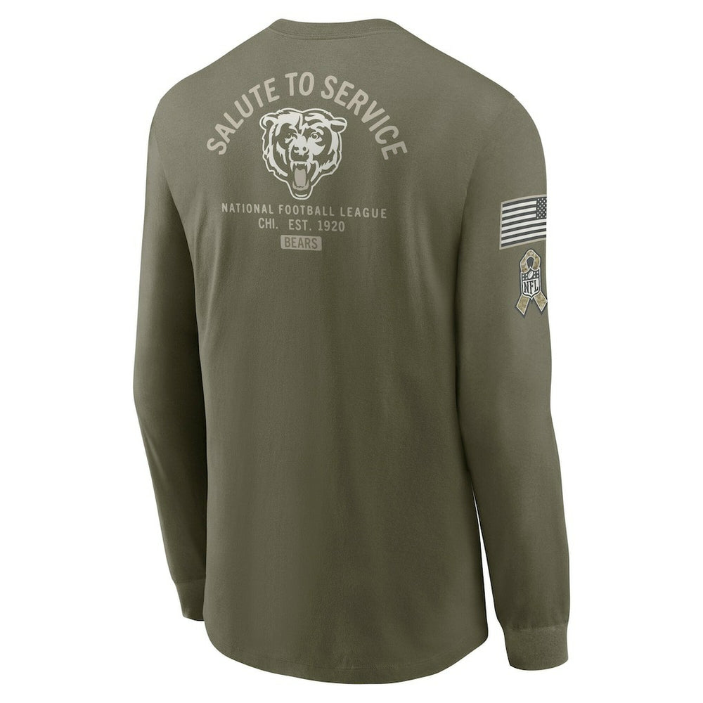Chicago Bears 2025 Salute to Service Sideline Long Sleeve T-Shirt Olive - Nike