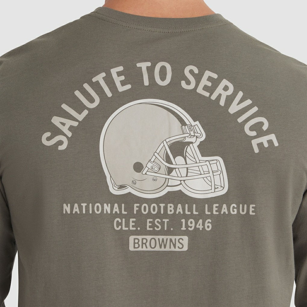 Cleveland Browns 2025 Salute to Service Sideline Long Sleeve T-Shirt Olive - Nike