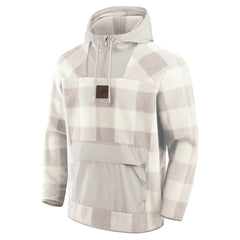 Detroit Lions Elements Plaid Polar Fleece Quarter-Zip Hoodie Gray - Fanatics