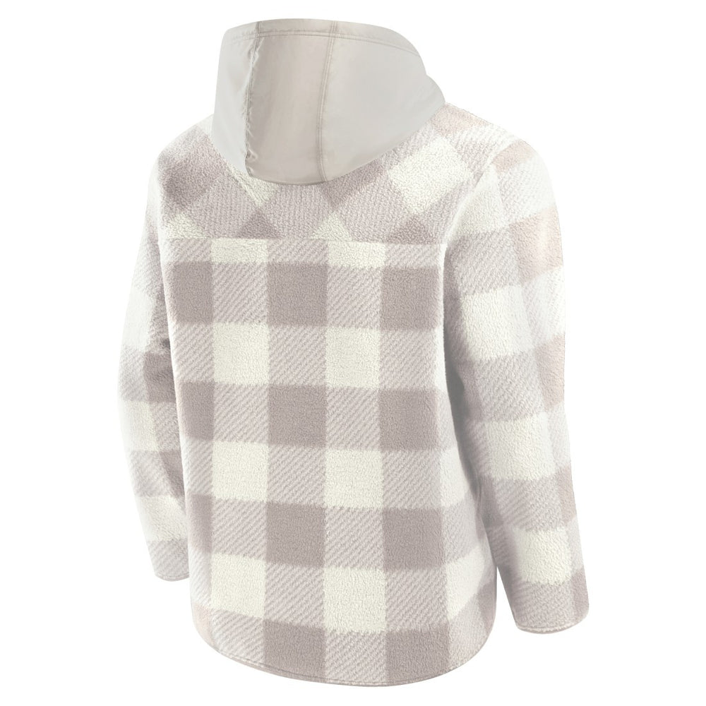 Detroit Lions Elements Plaid Polar Fleece Quarter-Zip Hoodie Gray - Fanatics