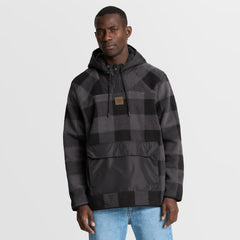 Washington Commanders Elements Plaid Polar Fleece Quarter-Zip Hoodie Black - Fanatics