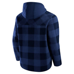 Denver Broncos Elements Plaid Polar Fleece Quarter-Zip Hoodie Navy - Fanatics