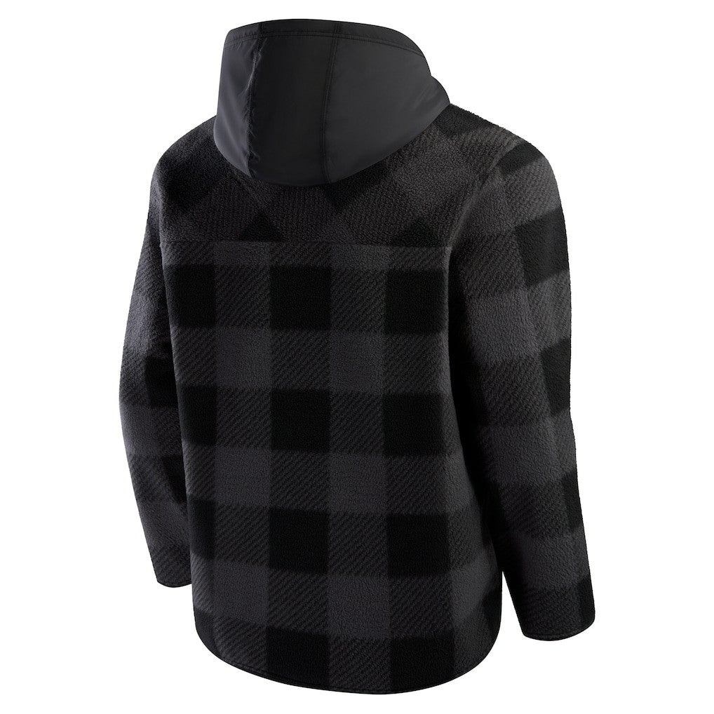 Chicago Bears Elements Plaid Polar Fleece Quarter-Zip Hoodie Black - Fanatics