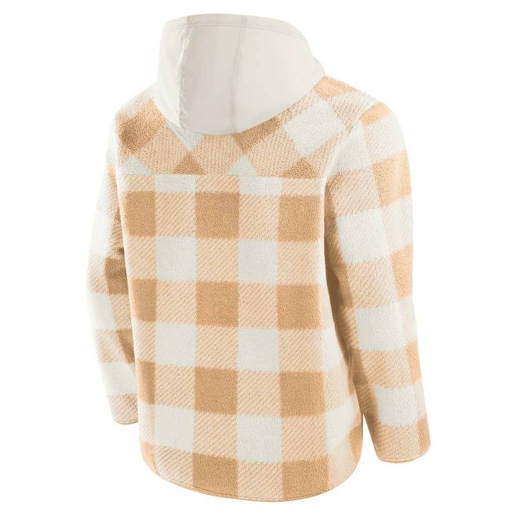 Pittsburgh Steelers Elements Plaid Polar Fleece Quarter-Zip Hoodie Tan - Fanatics