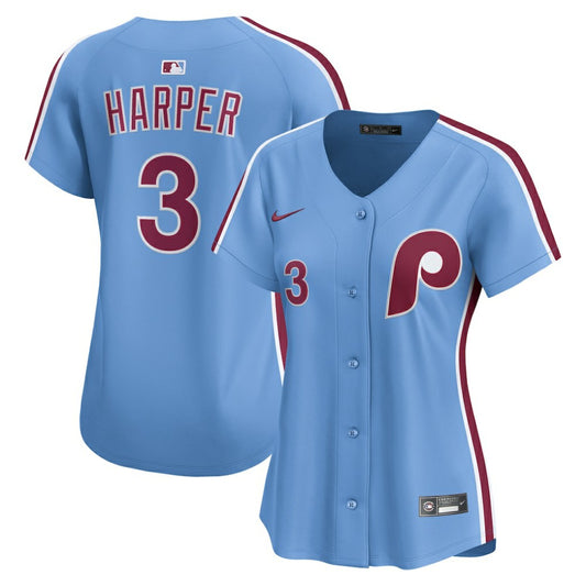 Bryce Harper Philadelphia Phillies Nike Women's Alternate Limited Player Jersey - Light Blue | MLB Jerseys
