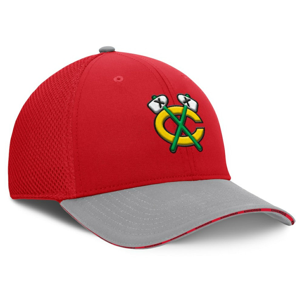 Chicago Blackhawks Fanatics Fundamentals Span Flex Hat Red