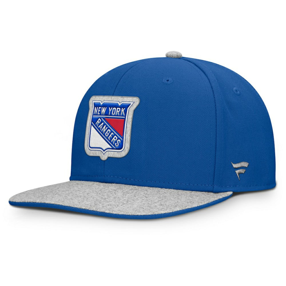 New York Rangers Fanatics Fundamentals Loden Snapback Hat Blue