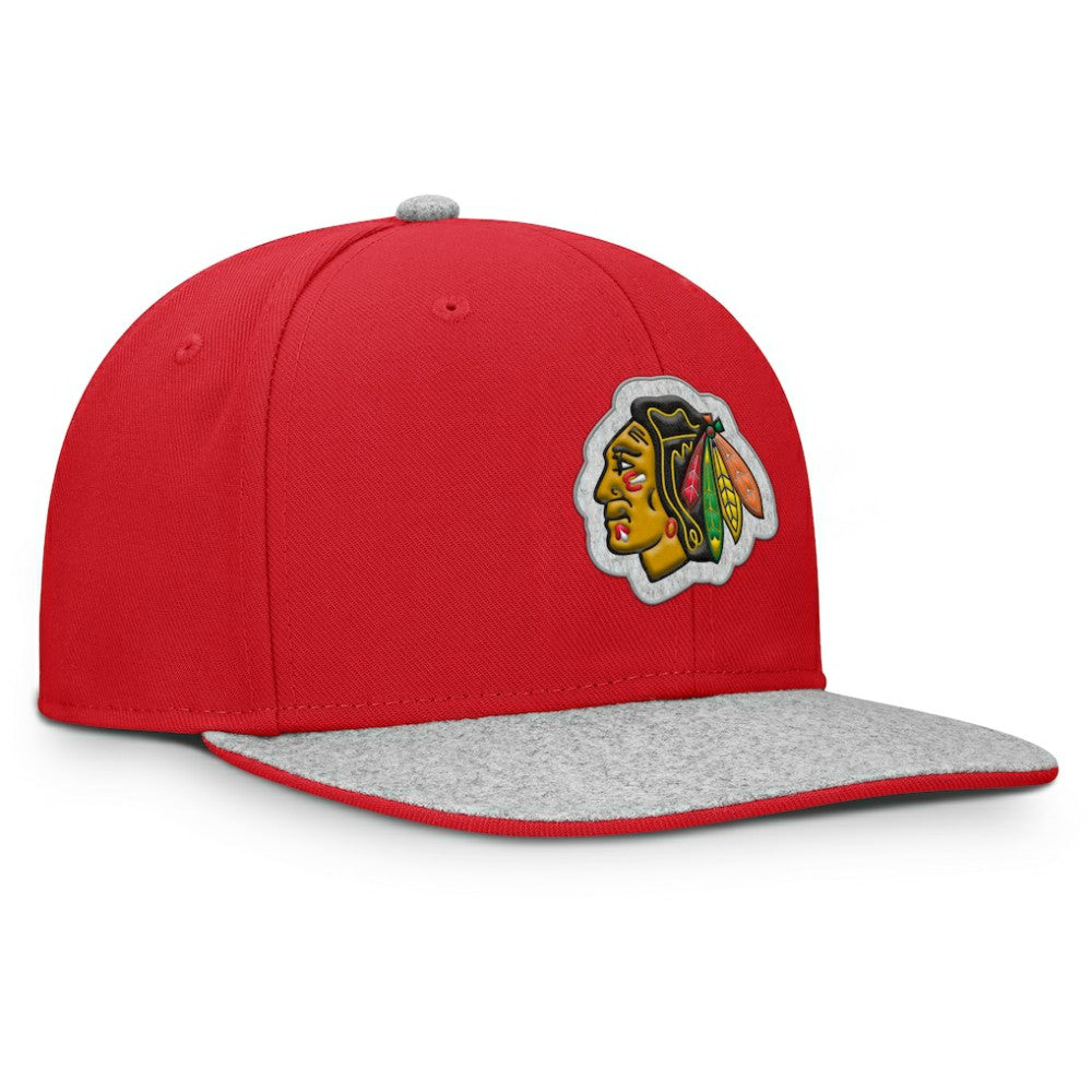 Chicago Blackhawks Fanatics Fundamentals Loden Snapback Hat Red