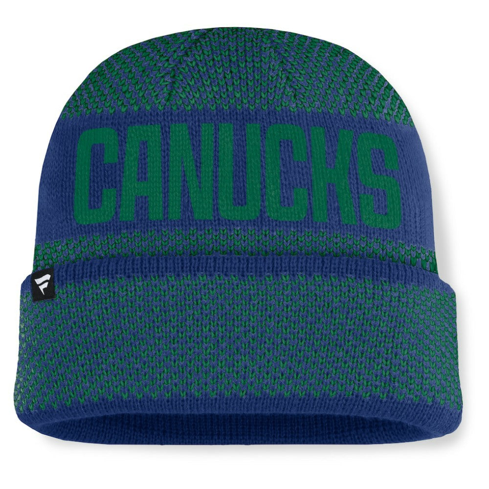 Vancouver Canucks - Fanatics Fundamentals Shelter Cuffed Knit Hat Blue/Green